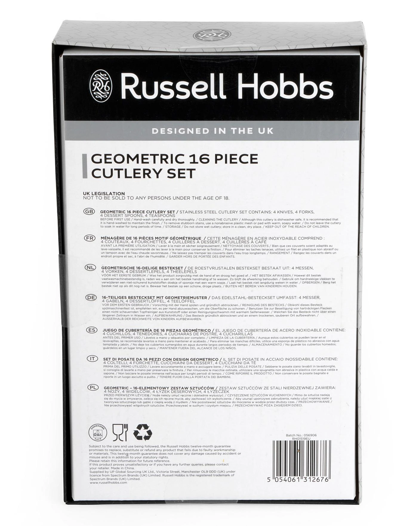 Russell Hobbs Geo 16 Piece Cutlery Set 6 Russell Hobbs Geo 16 Piece Cutlery Set - Image 4