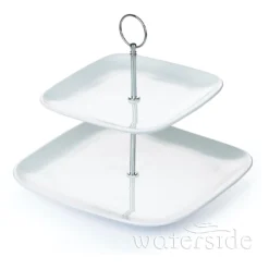 White Square 2-Tier Cake Stand -Yankee Candle Sales Shop v01xy580501c