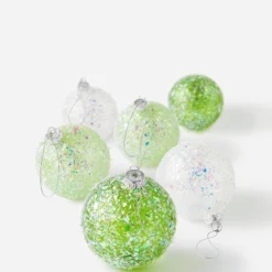 Green & White Baubles - Set Of 6 -Yankee Candle Sales Shop v01zm304502s