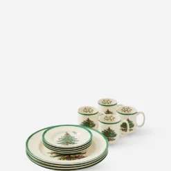 Spode Christmas Tree 12 Piece Dinner Set