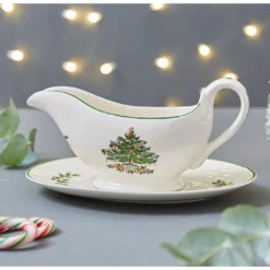 Spode Christmas Tree Gravy Boat & Stand -Yankee Candle Sales Shop x01uh084851s
