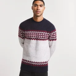 Navy Red Fairisle Jumper
