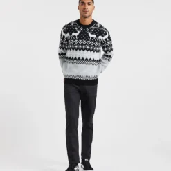 Yankee Candle Sales Shop 27 Black Reindeer Fairisle Jumper
