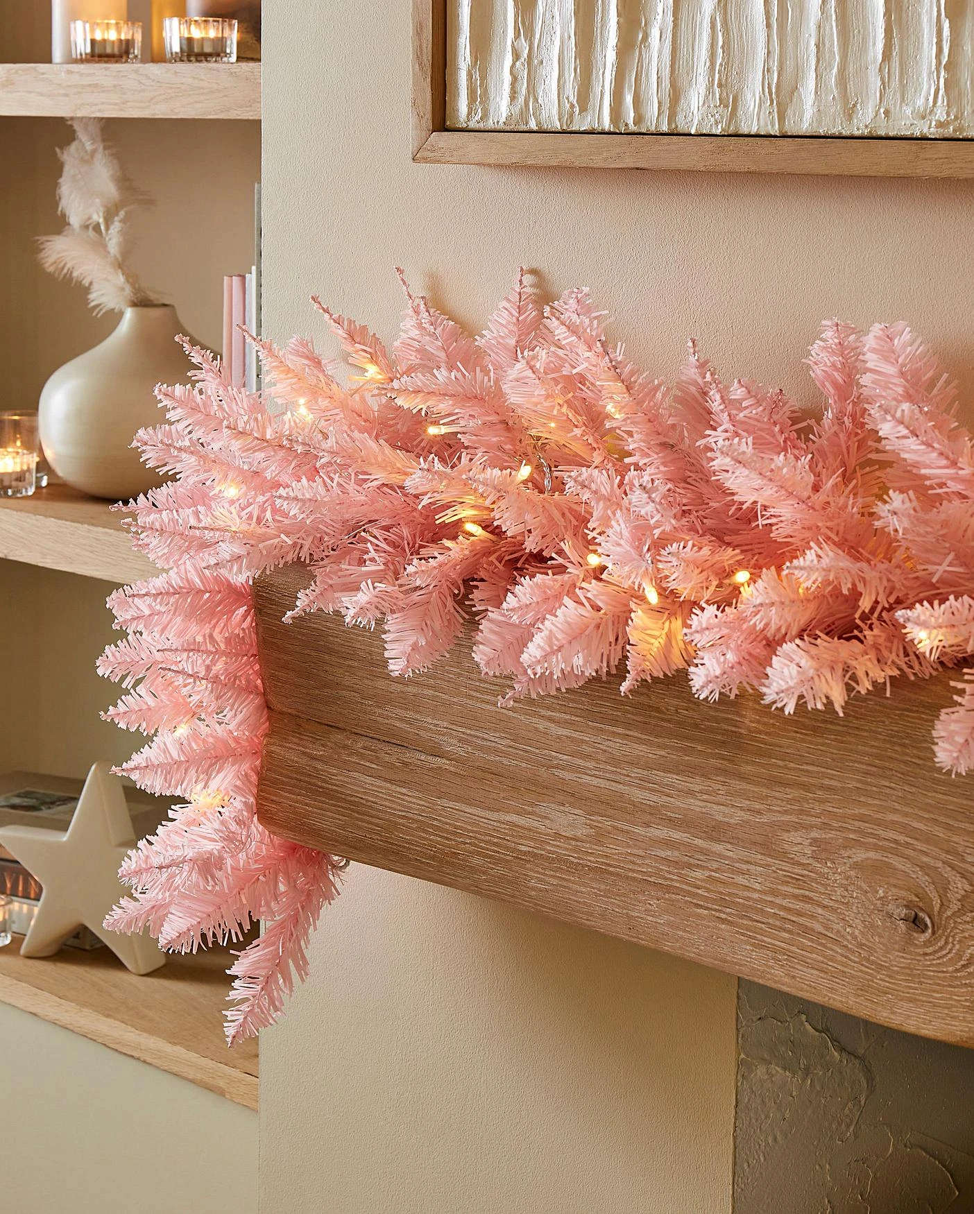 Chamonix Pink Pre-Lit Garland - 1.8m 3 Chamonix Pink Pre-Lit Garland - 1.8m