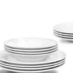 White 12 Piece Porcelain Dinner Set 9 White 12 Piece Porcelain Dinner Set -Yankee Candle Sales Shop z01en221502s