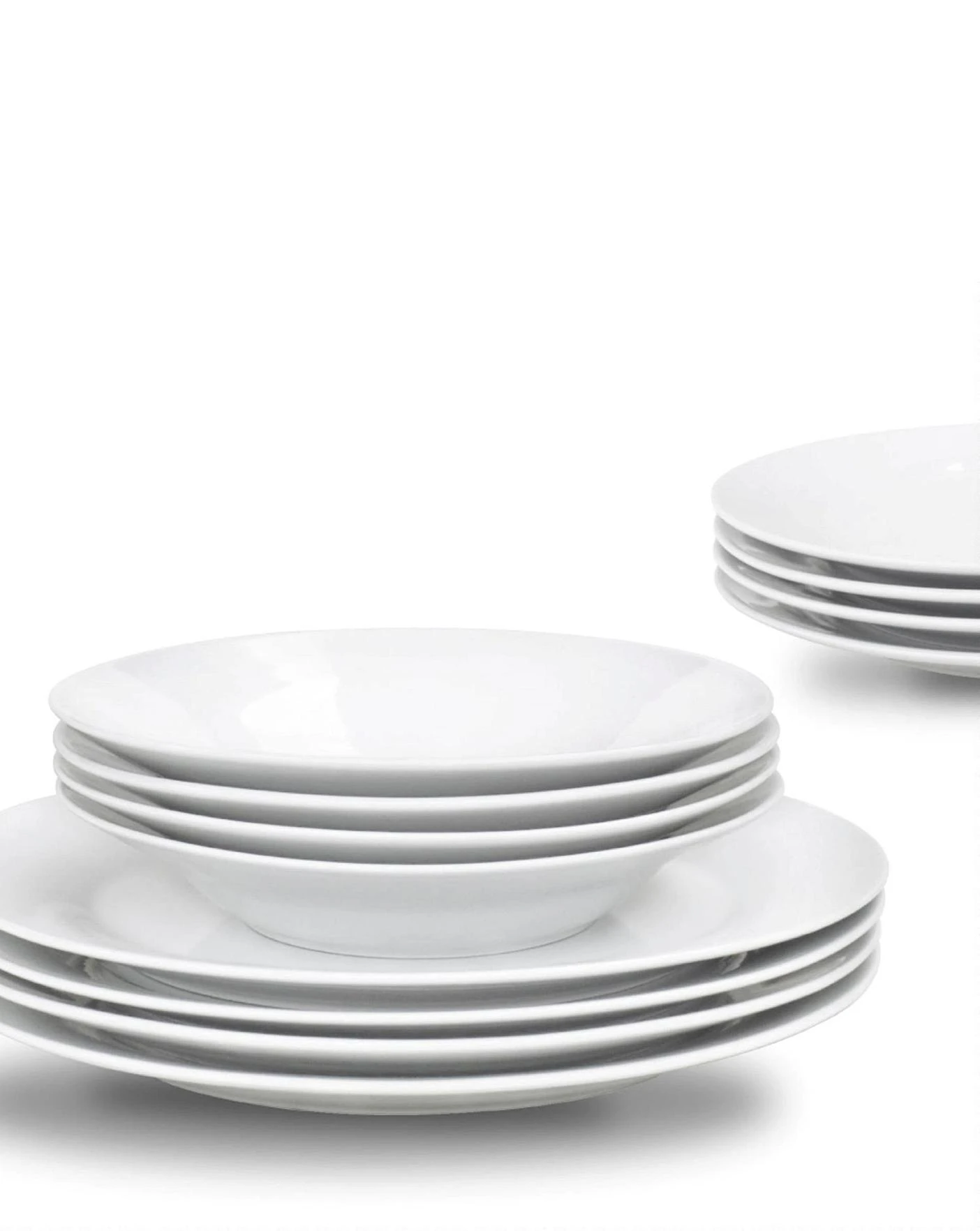White 12 Piece Porcelain Dinner Set 6 White 12 Piece Porcelain Dinner Set - Image 4
