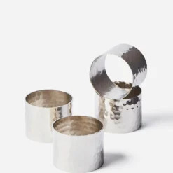 Silver Hammered Set Of 4 Napkin Rings -Yankee Candle Sales Shop z01lp879500s