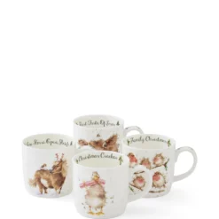 Wrendale Set Of 4 Christmas Mugs -Yankee Candle Sales Shop z01lx907507s