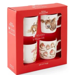 Wrendale Set Of 4 Christmas Mugs -Yankee Candle Sales Shop z01lx907511s